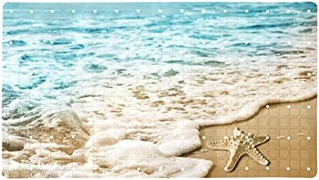 Starfish Beach Pattern Non-Slip Bath Mat 16x24