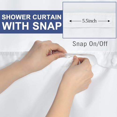 TYLCLTX Marble Shower Curtain with Snap Liner
