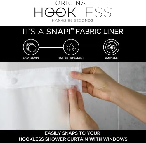 Hookless 3-in-1 Waffle Shower Curtain Set Navy 71 x 74