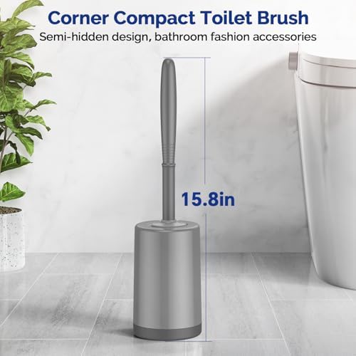 HAMITOR Toilet Brush Holder Set Gray