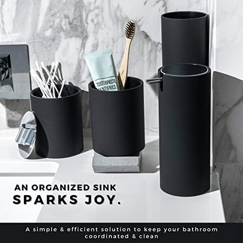 VIRTUNE Matte Black Bathroom Accessory Set 4 Pcs