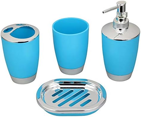 Wilove 4 Pcs Plastic Bathroom Accessories Set