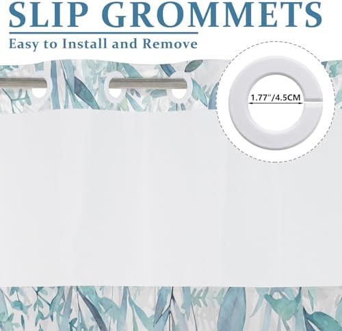 AWERT Double Layer Shower Curtain Set with Snap Liner Sage Green