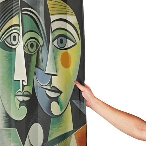 DAOWANGZUO Girl Shower Curtain Set with 12 Hooks 72x72in