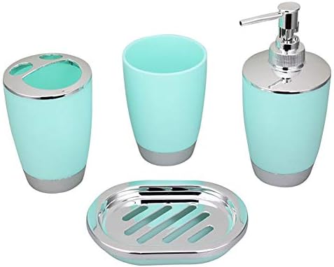 Wilove 4 Pcs Plastic Bathroom Accessories Set