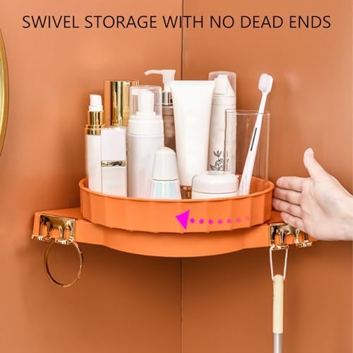 Corner Shower Caddy with 360 Rotate Lazy Susan Organizer