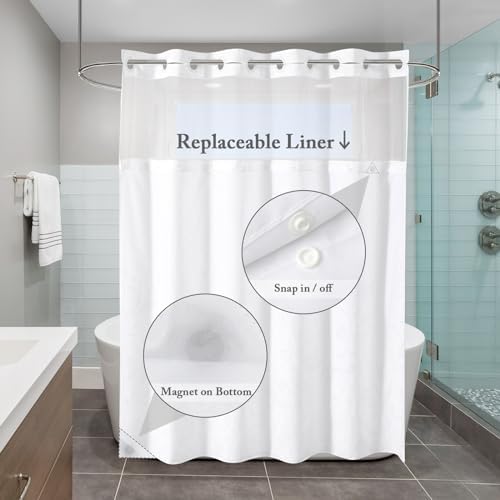 Gibelle Eucalyptus Print Shower Curtain Set with Liner 72x74