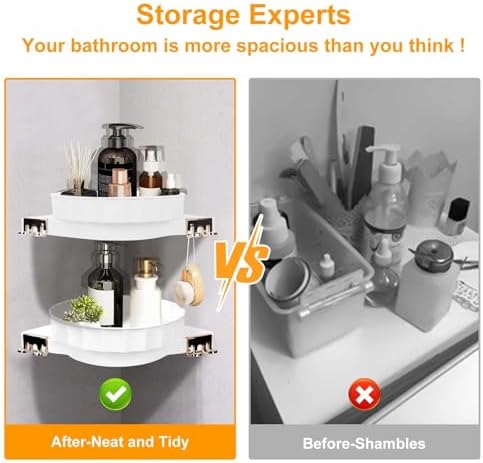 2 Pack Corner Shower Caddy with 360 Rotate