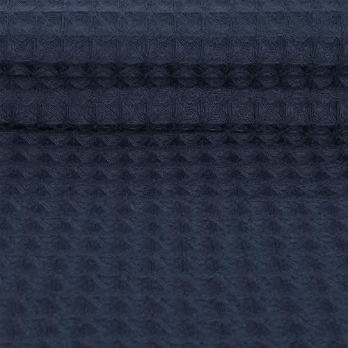 River Dream Navy Blue Waffle Weave Shower Curtain Set