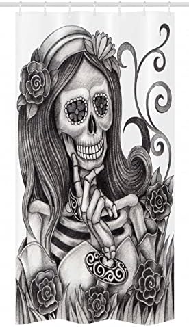 Ambesonne Skull Stall Shower Curtain Set