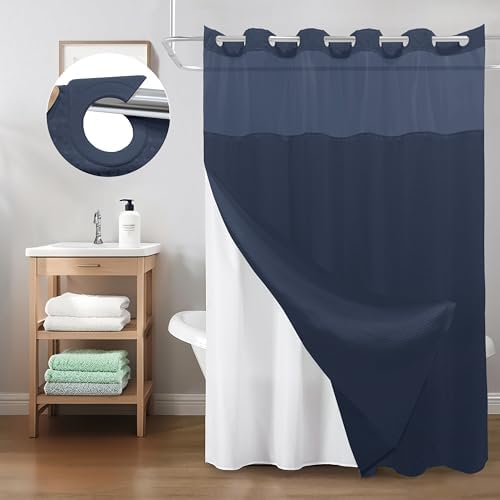 Inhousolu Premium No Hook Shower Curtain Set
