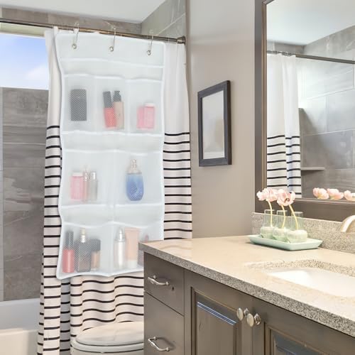 7 Pockets Mesh Shower Caddy with Hooks for Fast Dry Storage