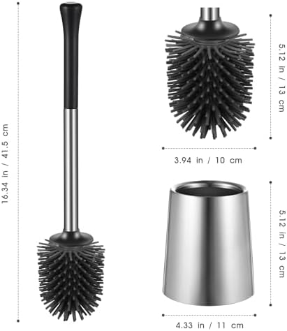 HAMITOR 2Pack Toilet Brush Holder Set - Silicone Stainless Steel