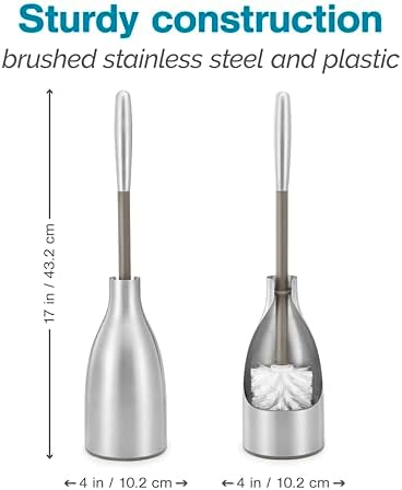 Polder Sleek Stainless Steel Toilet Brush with Caddy
