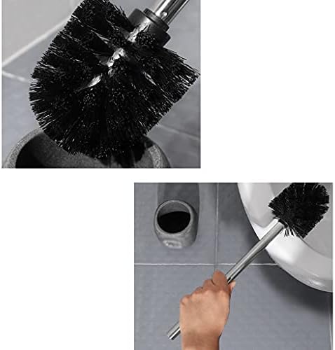 TOMYEUS Toilet Brush with Resin Holder Deep Cleaning