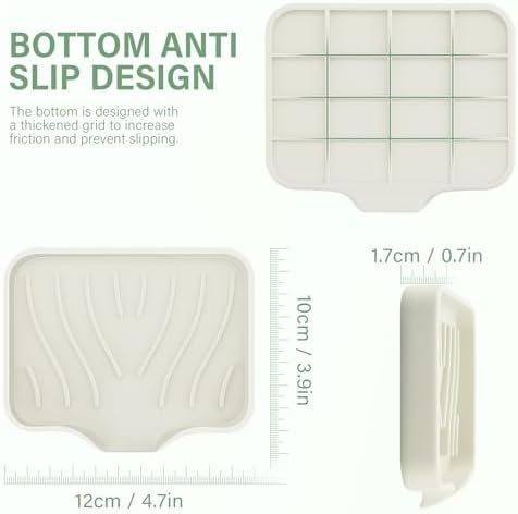 SAISN Silicone Soap Dish 2 Pack Self Draining