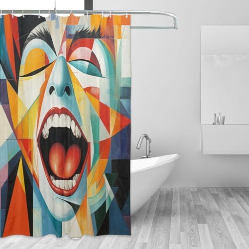 DAOWANGZUO Laughing Boy Shower Curtain Set 72x72in