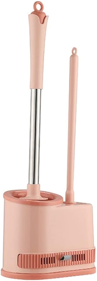 INKTUS Toilet Brush with No-Slip Handle and Quick Drying Holder Set