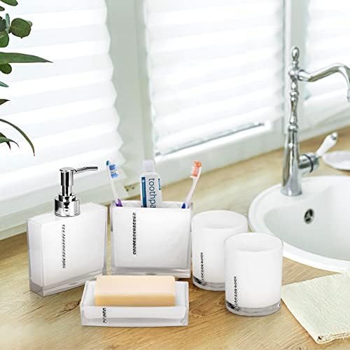 Estink 5-Piece Acrylic Bathroom Accessories Set White