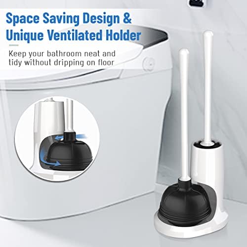 UPTRONIC 4 Pack Toilet Plunger and Brush Set