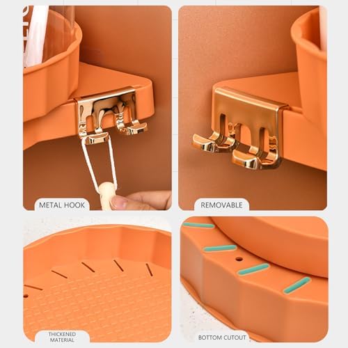 Corner Shower Caddy with 360 Rotate Lazy Susan Organizer