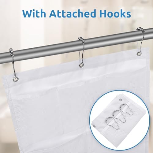 Phyxin Mesh Shower Caddy with 3 Hooks and 7 Pockets 1