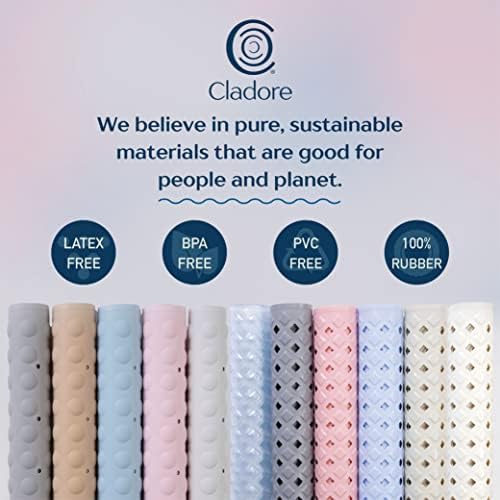 Cladore Extra Large Bath Mat Non-Slip Rubber 35L x 16W Gray