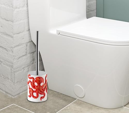 Octopus Toilet Brush Holder Set with Adjustable Handle 1