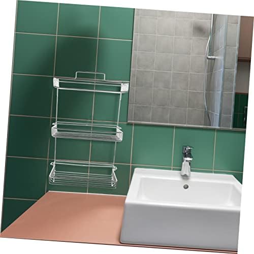 FONDOTIN Adhesive Shower Rack Stainless Steel Wall Shelf