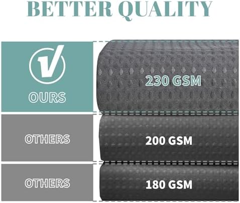 Charcoal Grey Waffle Weave Shower Curtain Set with Snap-In Liner 71x77 Inches