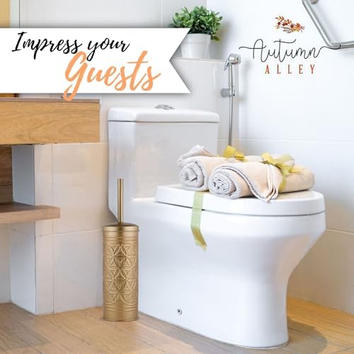 Autumn Alley Brushed Gold Toilet Brush Set