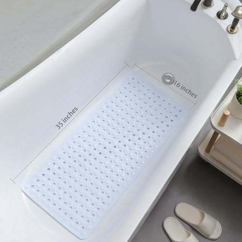 Non-Slip Bathtub Mat with Drain Holes and Suction Cups