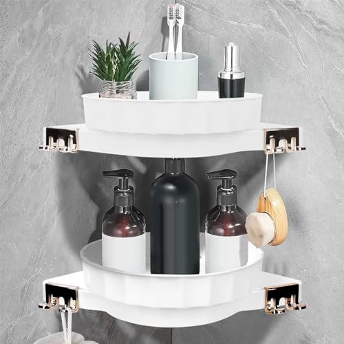2 Pack Corner Shower Caddy with 360 Rotate