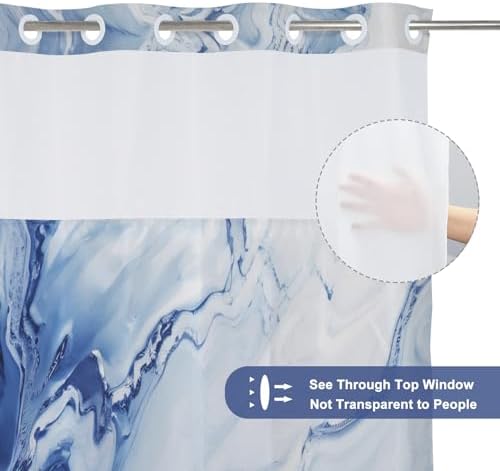 TYLCLTX Marble Shower Curtain with Snap Liner