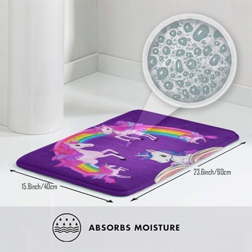 BoomDragon Anti-Slip Bathtub Mat with Rainbow Unicorn Design