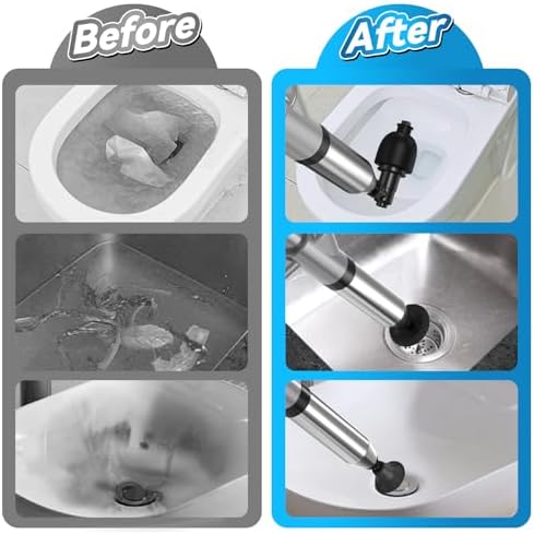 EXPBSYOU High Pressure Toilet Plunger with Visual Barometer