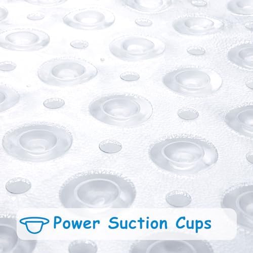 Topotdor Clear Baby Bath Mat 40x16 Inch Non Slip
