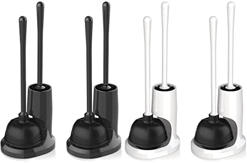 UPTRONIC 4 Pack Toilet Plunger and Brush Set