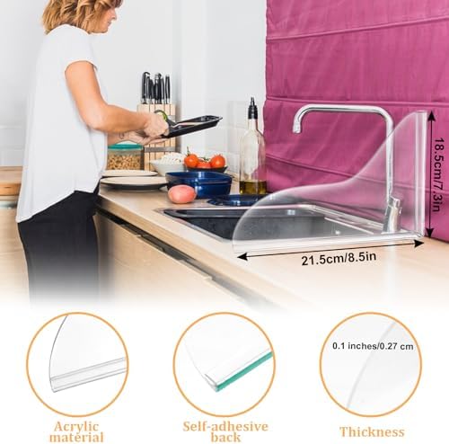 2 Pack Clear Waterproof Shower Splash Guards for Bathtub and Sink