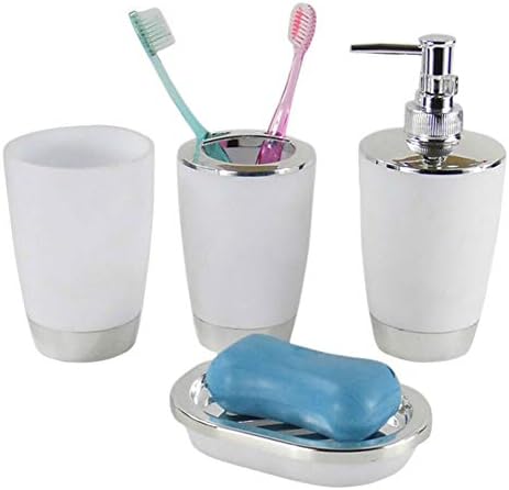 Wilove 4 Pcs Plastic Bathroom Accessories Set