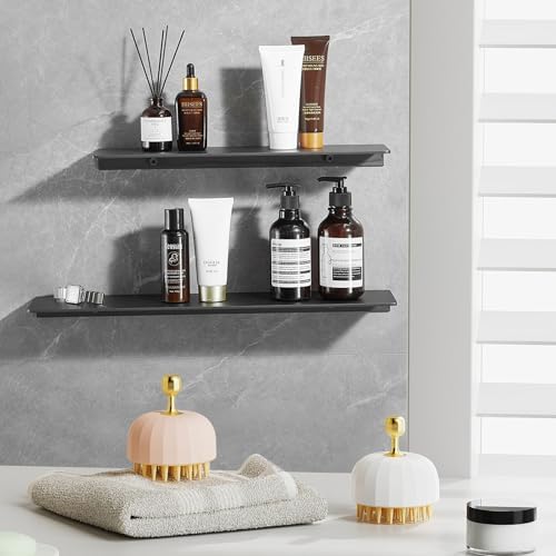 2 Pack Aluminum Shower Caddy Shelf with Self-Adhesive Installation