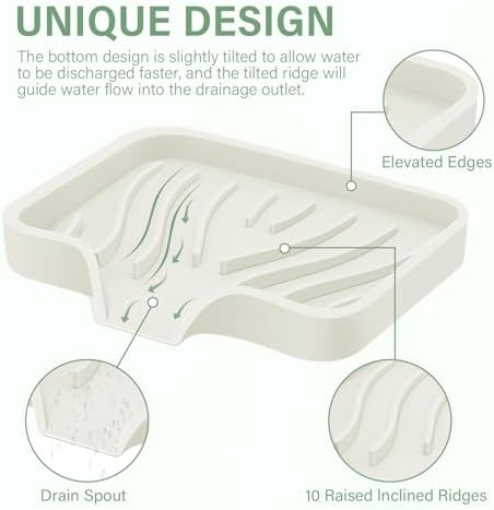 SAISN Silicone Soap Dish 2 Pack Self Draining