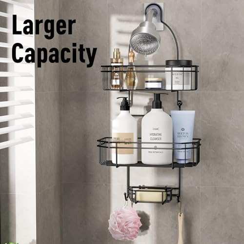 LEEDA 3-Tier Hanging Shower Caddy with Soap Basket