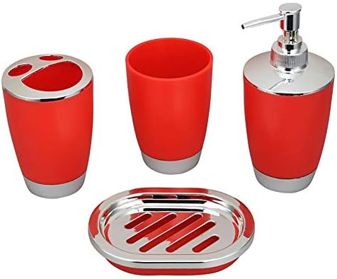Wilove 4 Pcs Plastic Bathroom Accessories Set