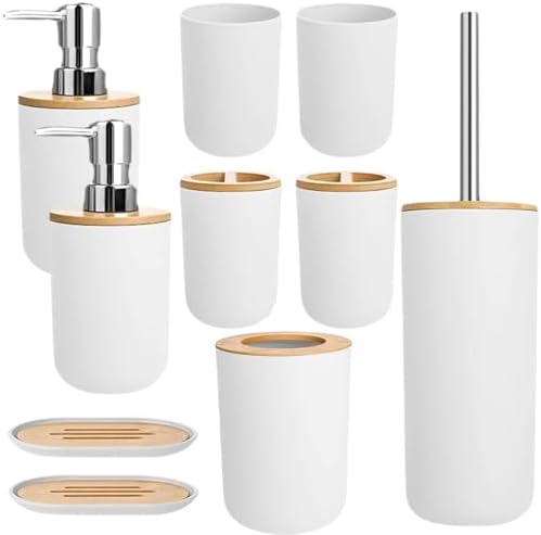Veesper Bathroom Bin and Toilet Brush 4PCS Set 1