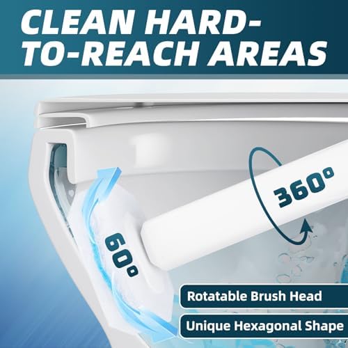 RLOW Disposable Toilet Brush Set with 20 Refills