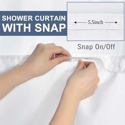 Marble Shower Curtain with Snap Liner 71x74 Inch 1