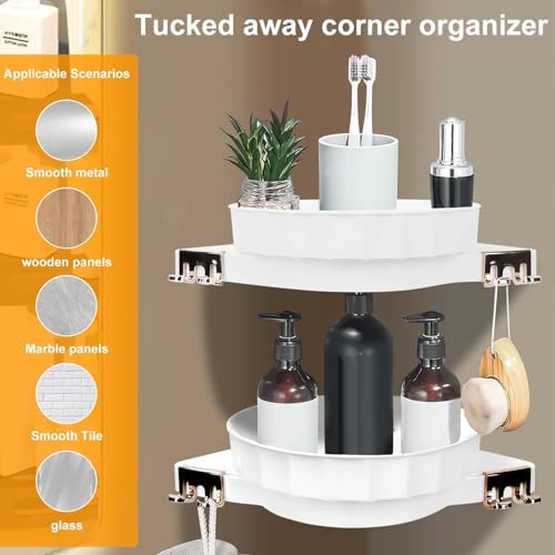 2 Pack Corner Shower Caddy with 360 Rotate