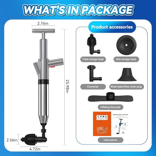 EXPBSYOU High Pressure Toilet Plunger with Visual Barometer