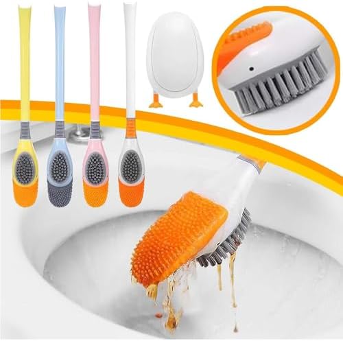 Toilet Brush 2 Pack with Ventilated Holder and Diving Duck Scrubber